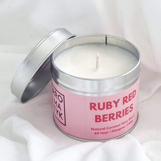 Ruby Red Berries Tin Candle