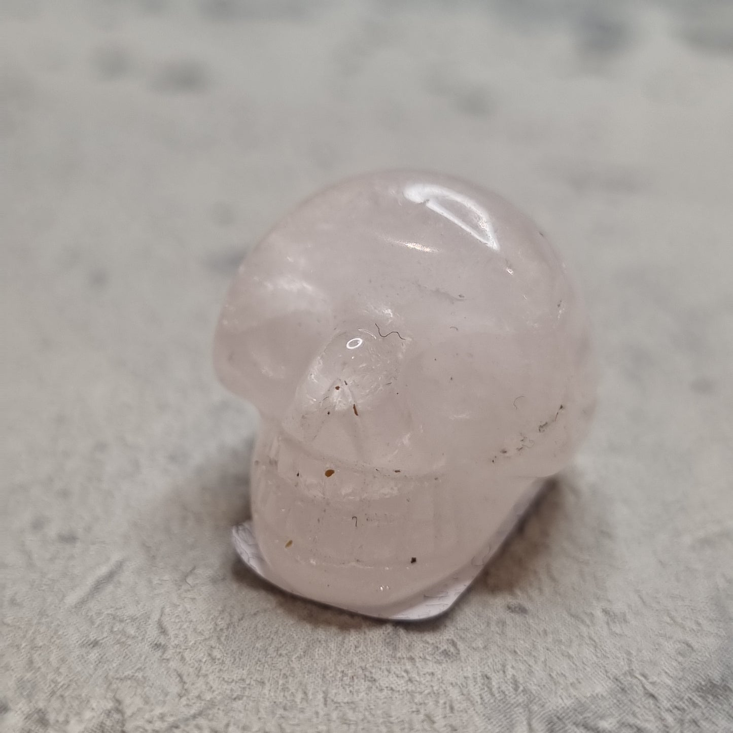 Mini Crystal Skull Rose Clear Quartz Labradorite Tigers Eye
