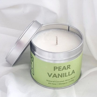 Pear & Vanilla Tin Candle